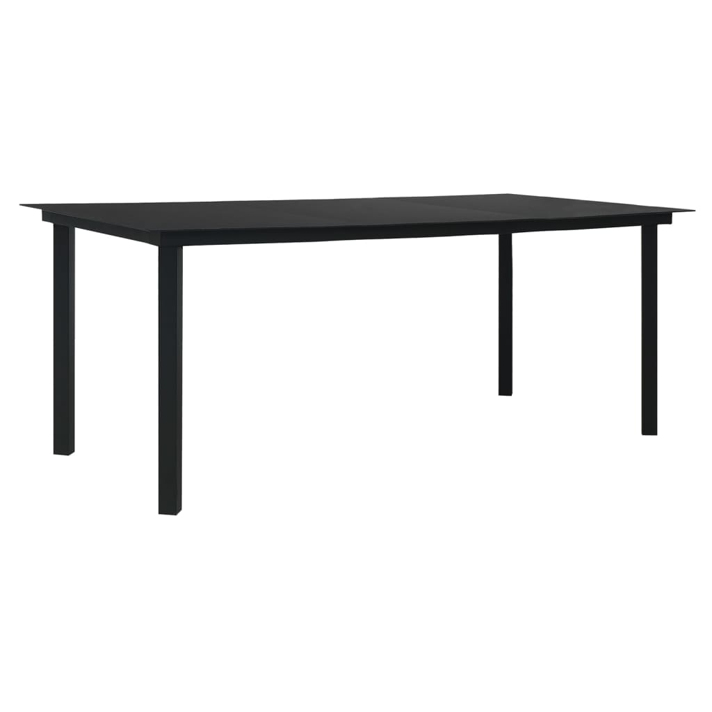 vidaXL Ensemble de salle à manger de jardin 9 pcs Résine tressée Noir