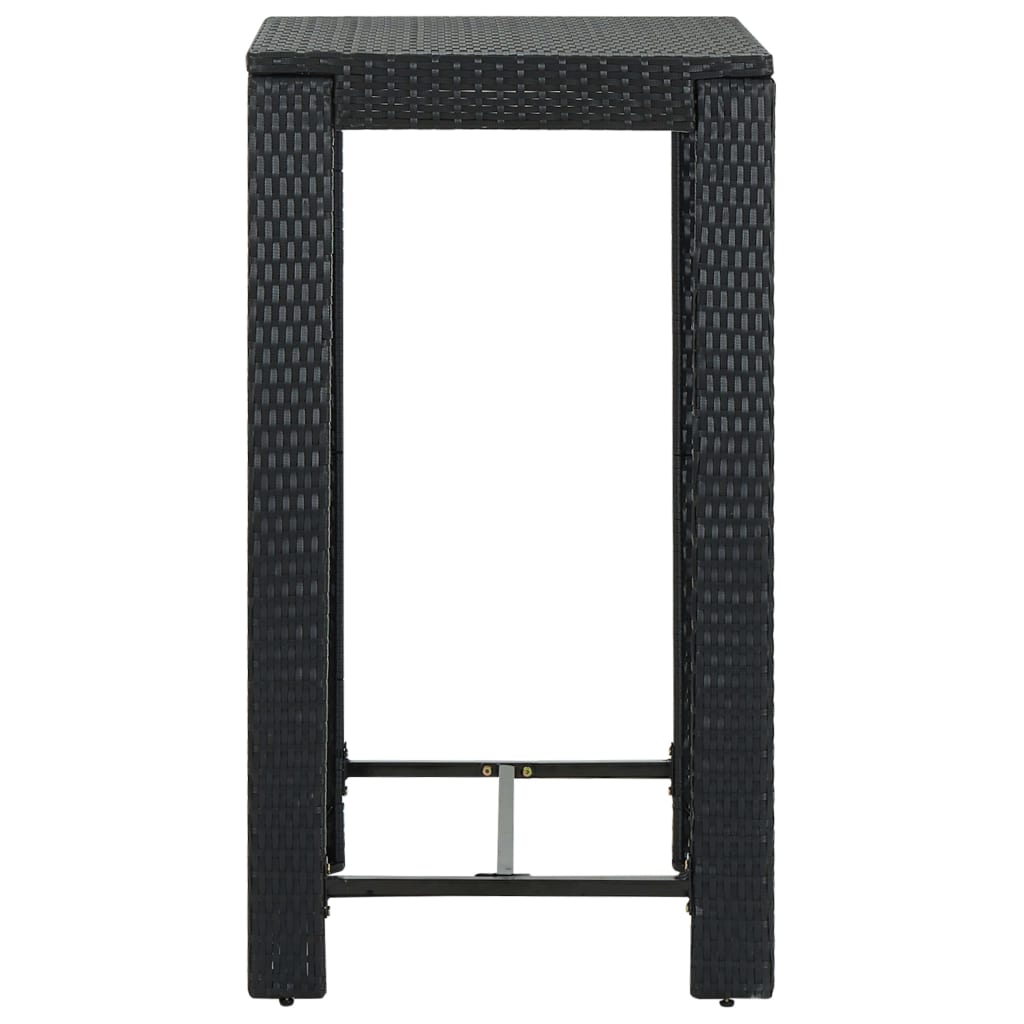 vidaXL 5-tlg. Garten-Bar-Set mit Armlehnen Poly Rattan Schwarz