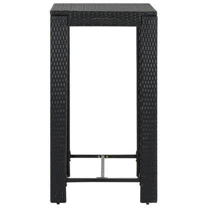 vidaXL 5-tlg. Garten-Bar-Set mit Armlehnen Poly Rattan Schwarz