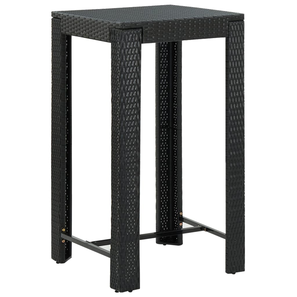 vidaXL 5-tlg. Garten-Bar-Set mit Armlehnen Poly Rattan Schwarz