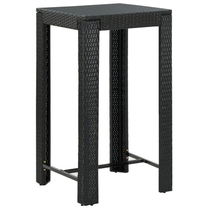 vidaXL 5-tlg. Garten-Bar-Set mit Armlehnen Poly Rattan Schwarz