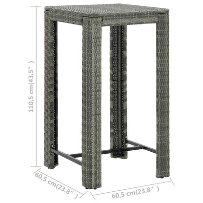 vidaXL Ensemble de bar de jardin 5 pcs avec accoudoirs Résine tressée Gris