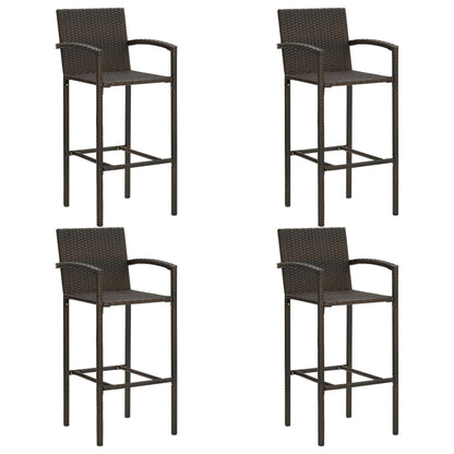 vidaXL Ensemble de bar de jardin 5 pièces avec accoudoirs Résine tressée Marron