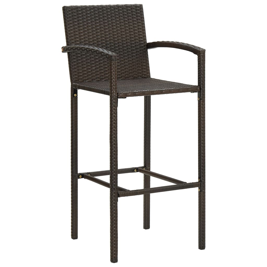 vidaXL Ensemble de bar de jardin 5 pièces avec accoudoirs Résine tressée Marron