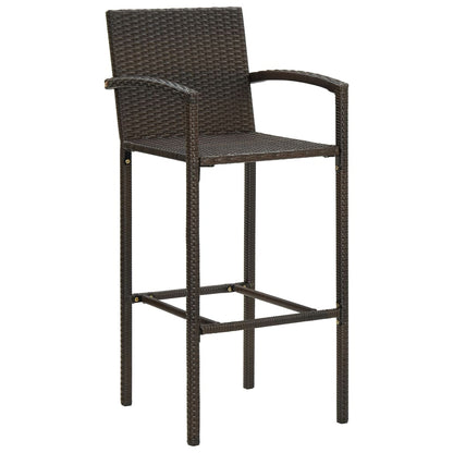 vidaXL Ensemble de bar de jardin 5 pièces avec accoudoirs Résine tressée Marron