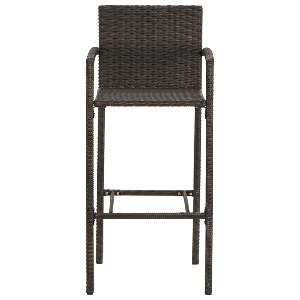 vidaXL Ensemble de bar de jardin 5 pièces avec accoudoirs Résine tressée Marron