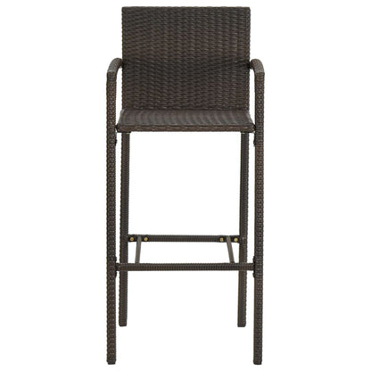 vidaXL Ensemble de bar de jardin 5 pièces avec accoudoirs Résine tressée Marron