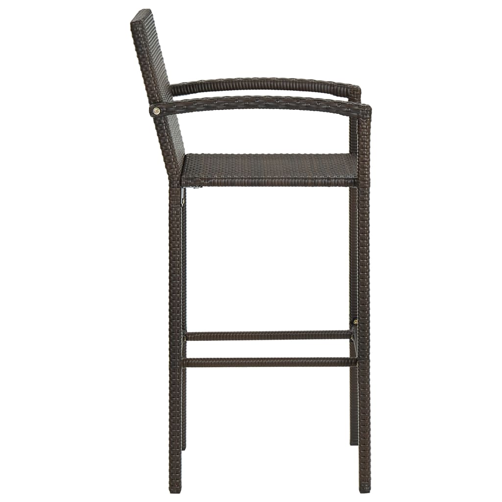 vidaXL Ensemble de bar de jardin 5 pièces avec accoudoirs Résine tressée Marron