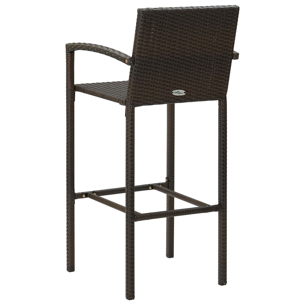 vidaXL Ensemble de bar de jardin 5 pièces avec accoudoirs Résine tressée Marron