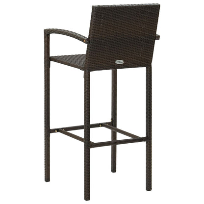 vidaXL Ensemble de bar de jardin 5 pièces avec accoudoirs Résine tressée Marron