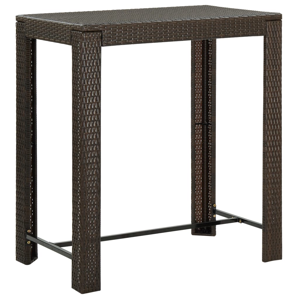 vidaXL Ensemble de bar de jardin 5 pièces avec accoudoirs Résine tressée Marron