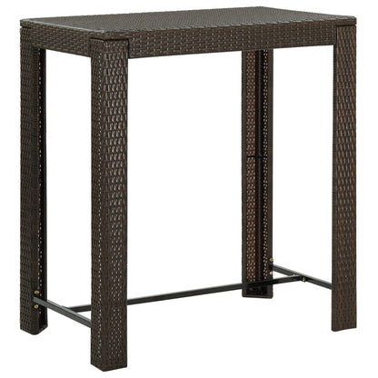 vidaXL Ensemble de bar de jardin 5 pièces avec accoudoirs Résine tressée Marron