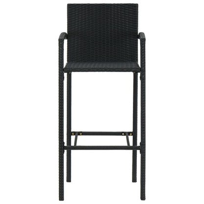 vidaXL 5-tlg. Garten-Bar-Set mit Armlehnen Poly Rattan Schwarz