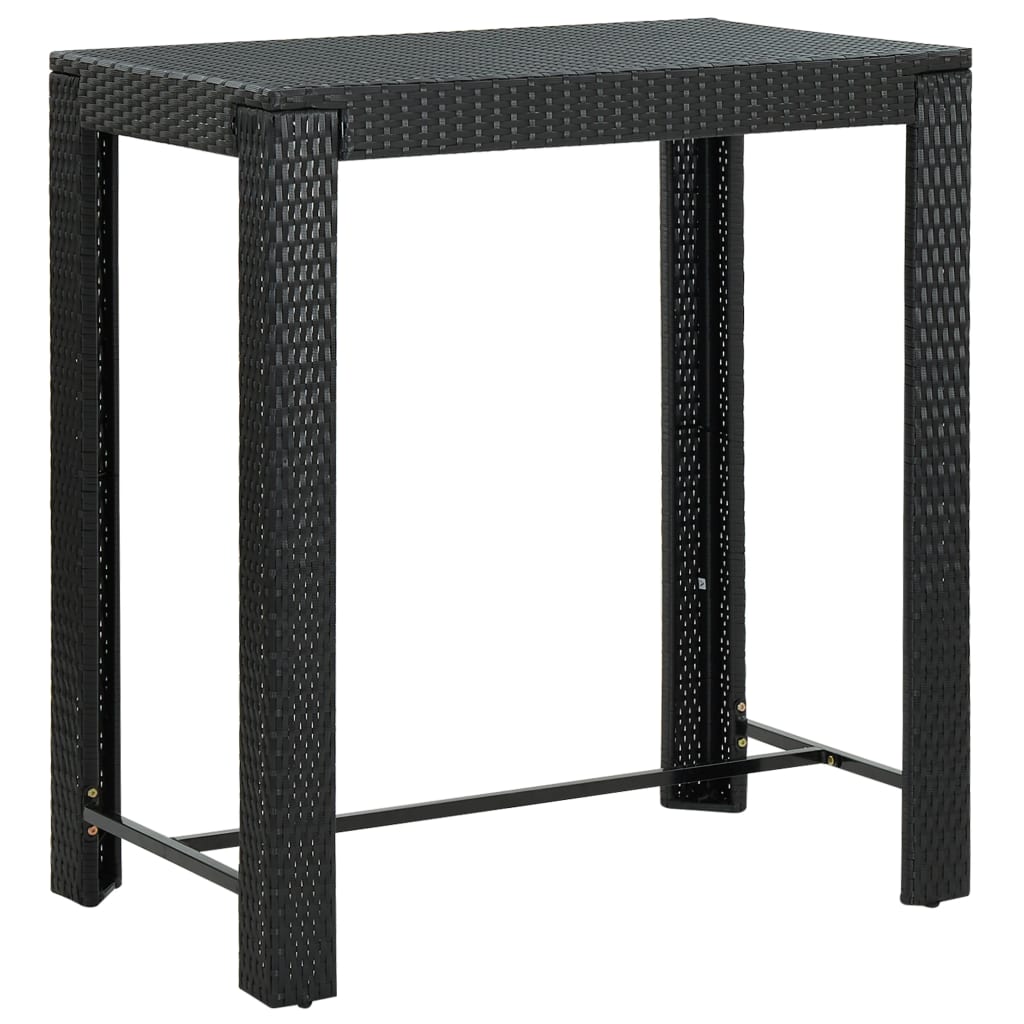 vidaXL 5-tlg. Garten-Bar-Set mit Armlehnen Poly Rattan Schwarz