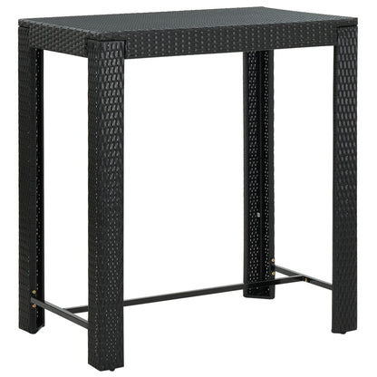 vidaXL 5-tlg. Garten-Bar-Set mit Armlehnen Poly Rattan Schwarz