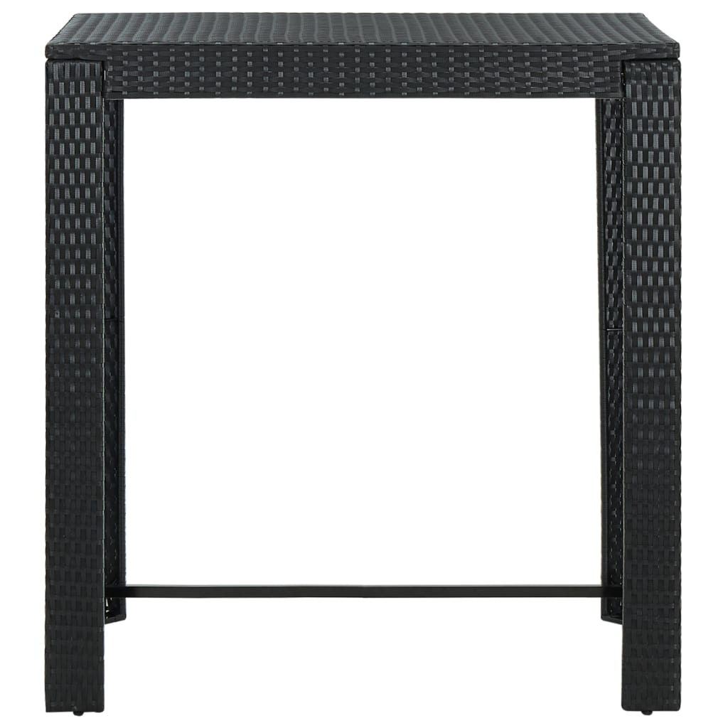 vidaXL 5-tlg. Garten-Bar-Set mit Armlehnen Poly Rattan Schwarz