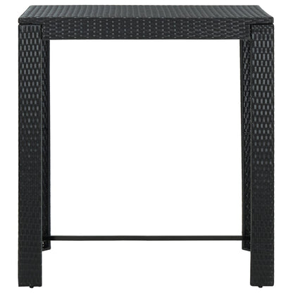 vidaXL 5-tlg. Garten-Bar-Set mit Armlehnen Poly Rattan Schwarz