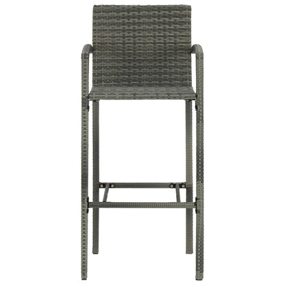 vidaXL 5-tlg. Garten-Bar-Set mit Armlehnen Poly Rattan Grau