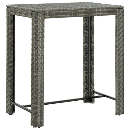 vidaXL 5-tlg. Garten-Bar-Set mit Armlehnen Poly Rattan Grau