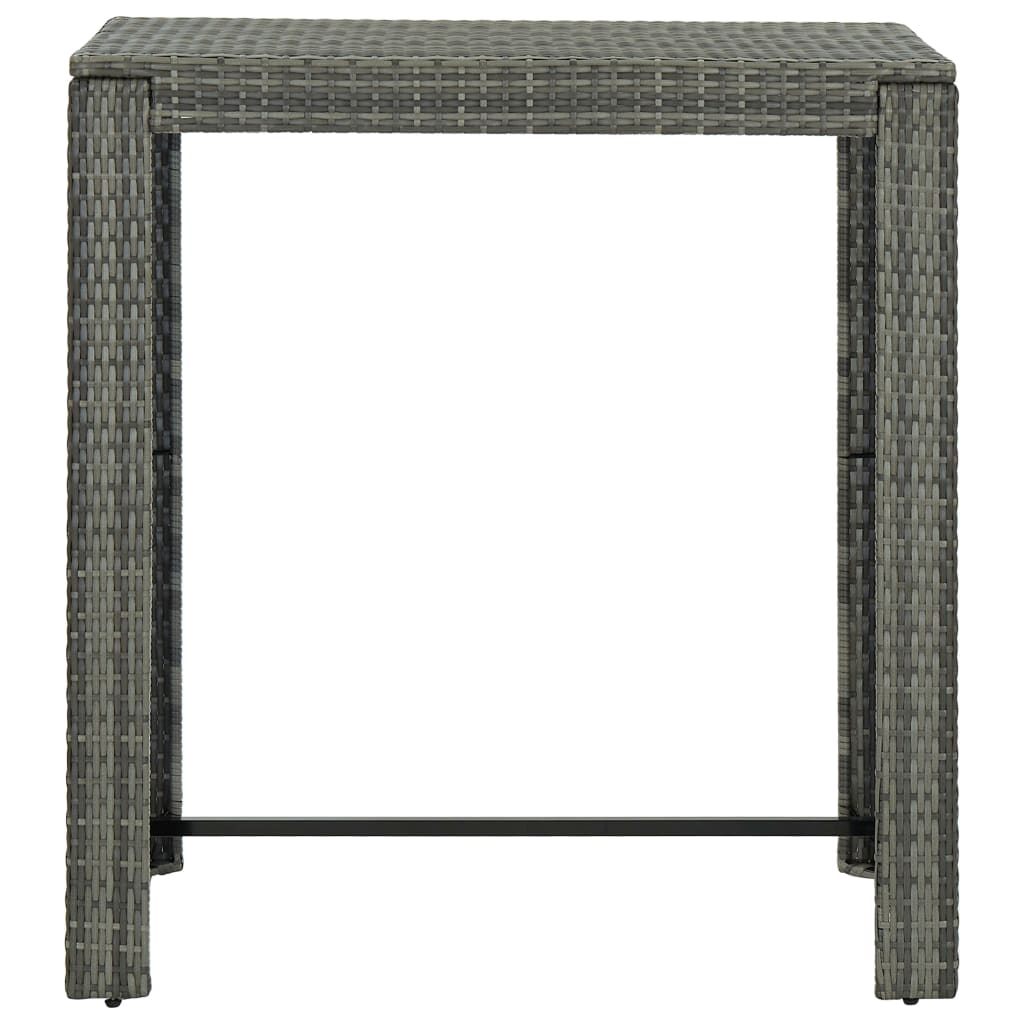 vidaXL 5-tlg. Garten-Bar-Set mit Armlehnen Poly Rattan Grau