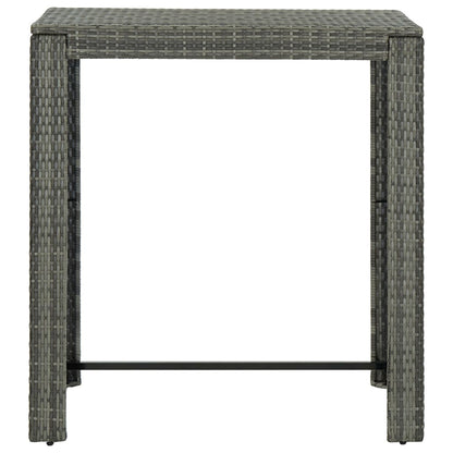 vidaXL 5-tlg. Garten-Bar-Set mit Armlehnen Poly Rattan Grau