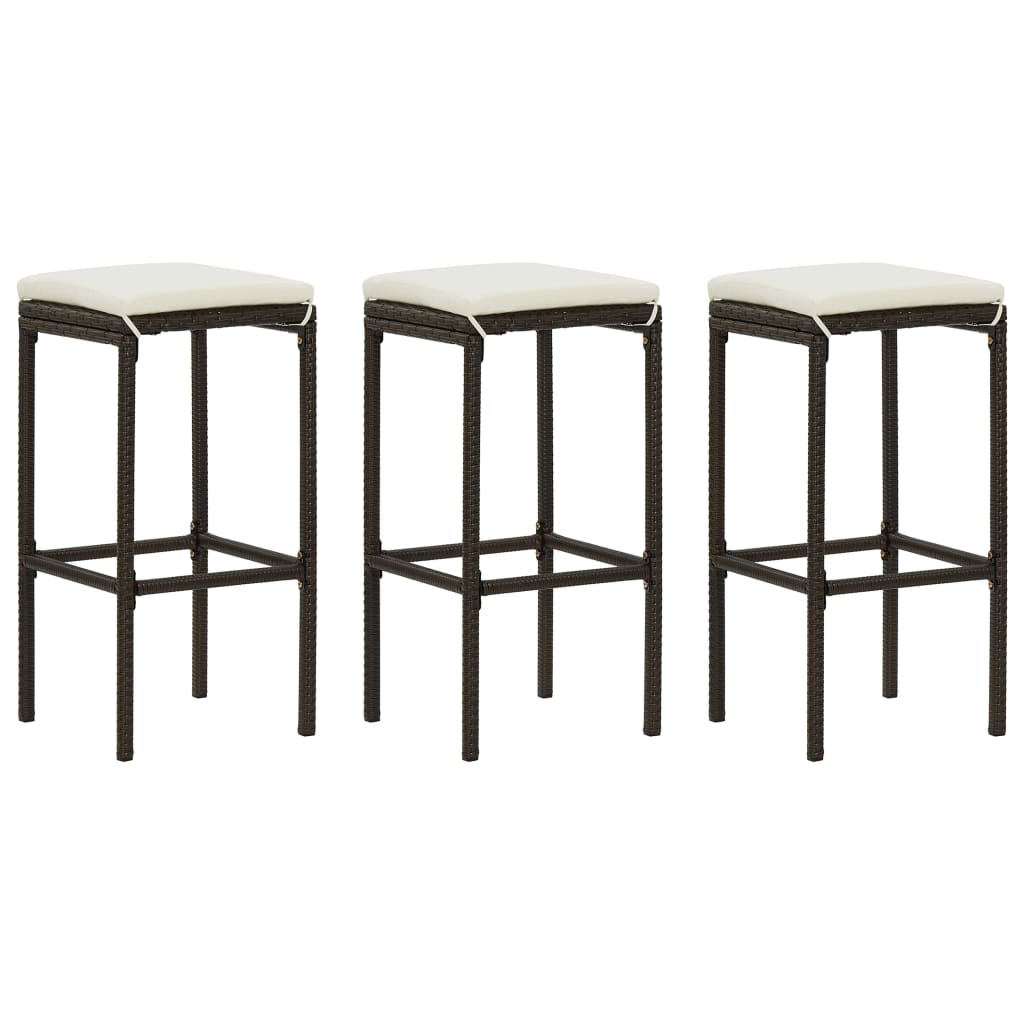 vidaXL 4-tlg. Gartenbar-Set mit Kissen Braun