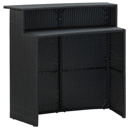 vidaXL 4-tlg. Gartenbar-Set mit Kissen Schwarz