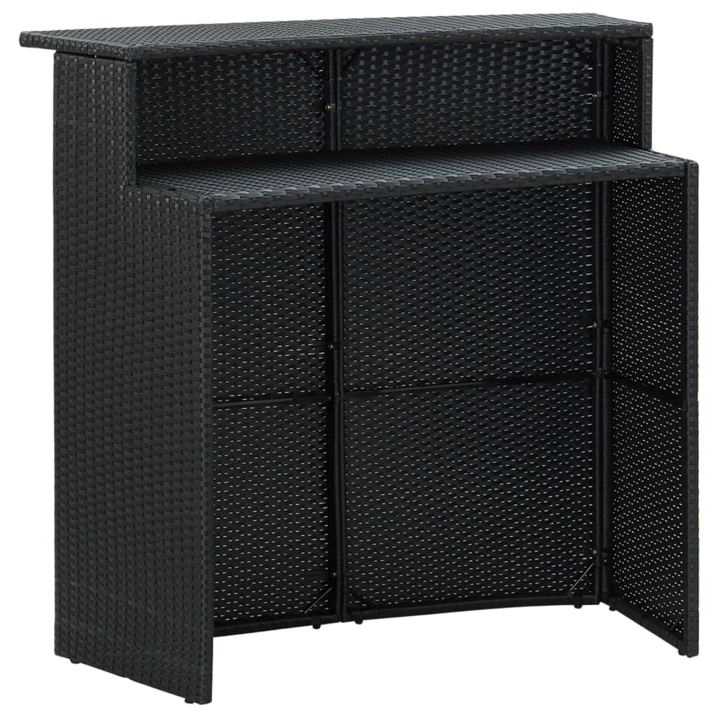 vidaXL 4-tlg. Gartenbar-Set mit Kissen Schwarz
