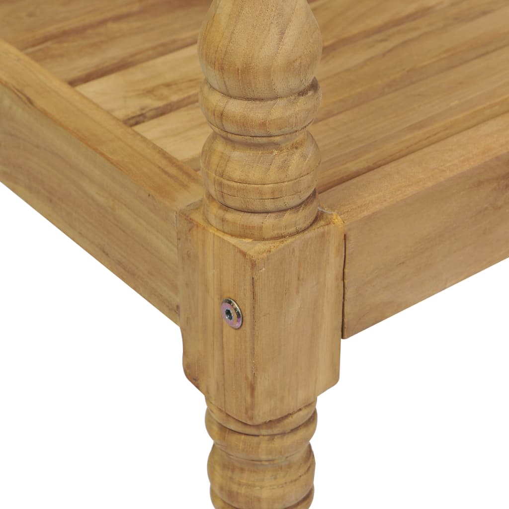 vidaXL Batavia-Gartenbank mit Blauem Kissen 120 cm Teak Massivholz