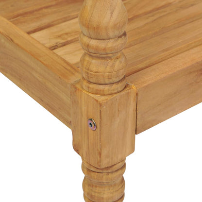 vidaXL Batavia-Gartenbank mit Blauem Kissen 120 cm Teak Massivholz