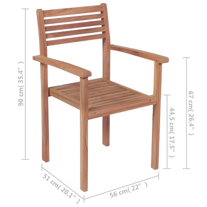 vidaXL Gartenstühle 2 Stk. mit Grauen Kissen Massivholz Teak