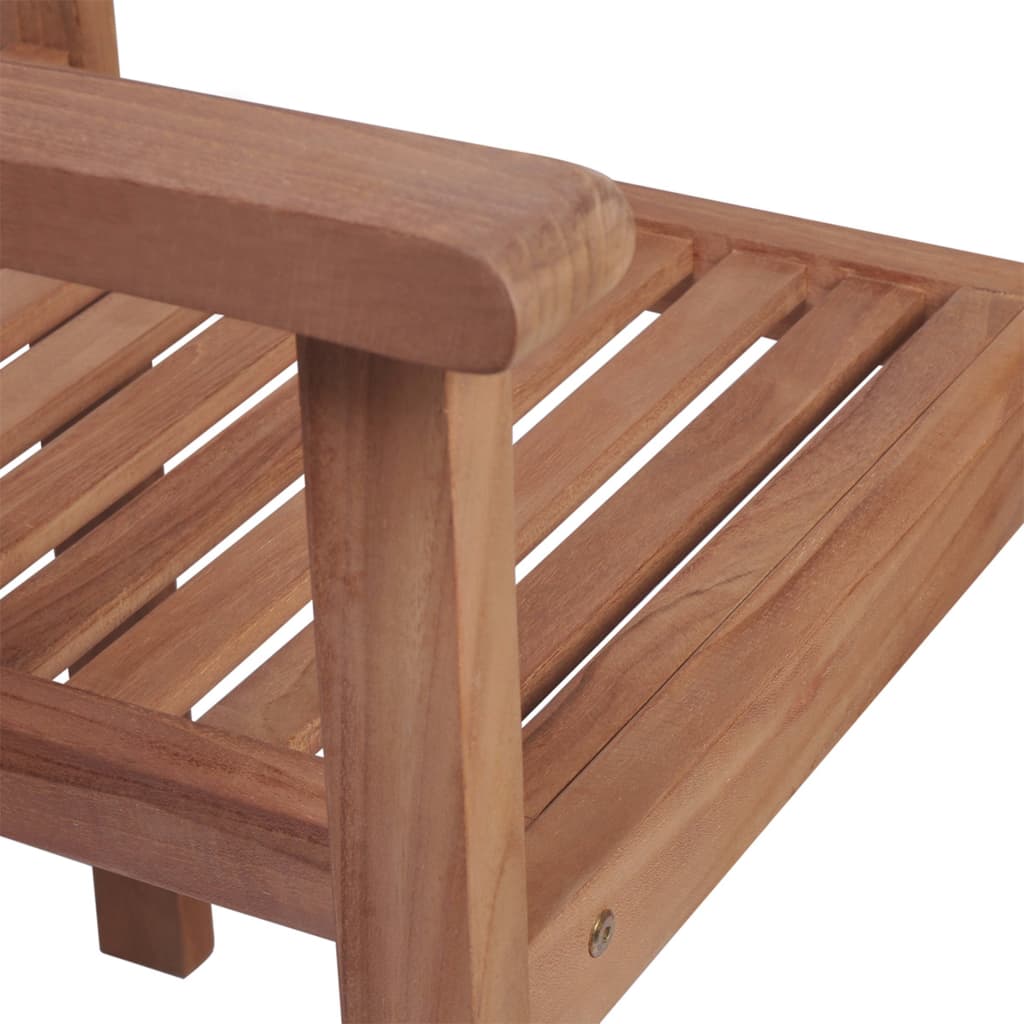 vidaXL Gartenstühle 2 Stk. mit Grauen Kissen Massivholz Teak