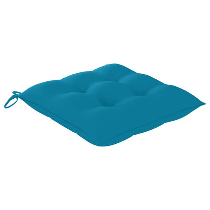 vidaXL Gartenstühle 2 Stk. mit Hellblauen Kissen Massivholz Teak