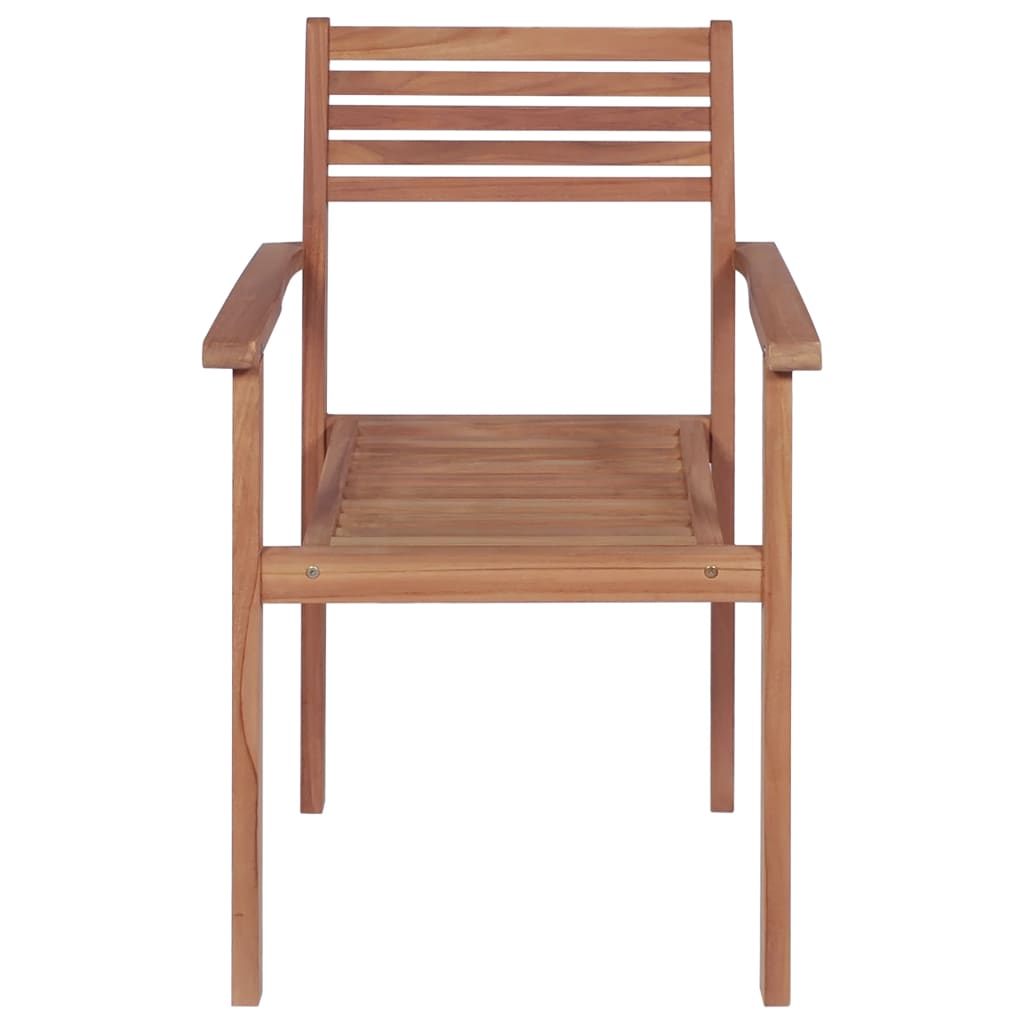 vidaXL Gartenstühle 4 Stk. mit Cremeweißen Kissen Massivholz Teak