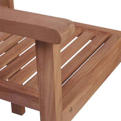 vidaXL Gartenstühle 4 Stk. mit Weinroten Kissen Massivholz Teak