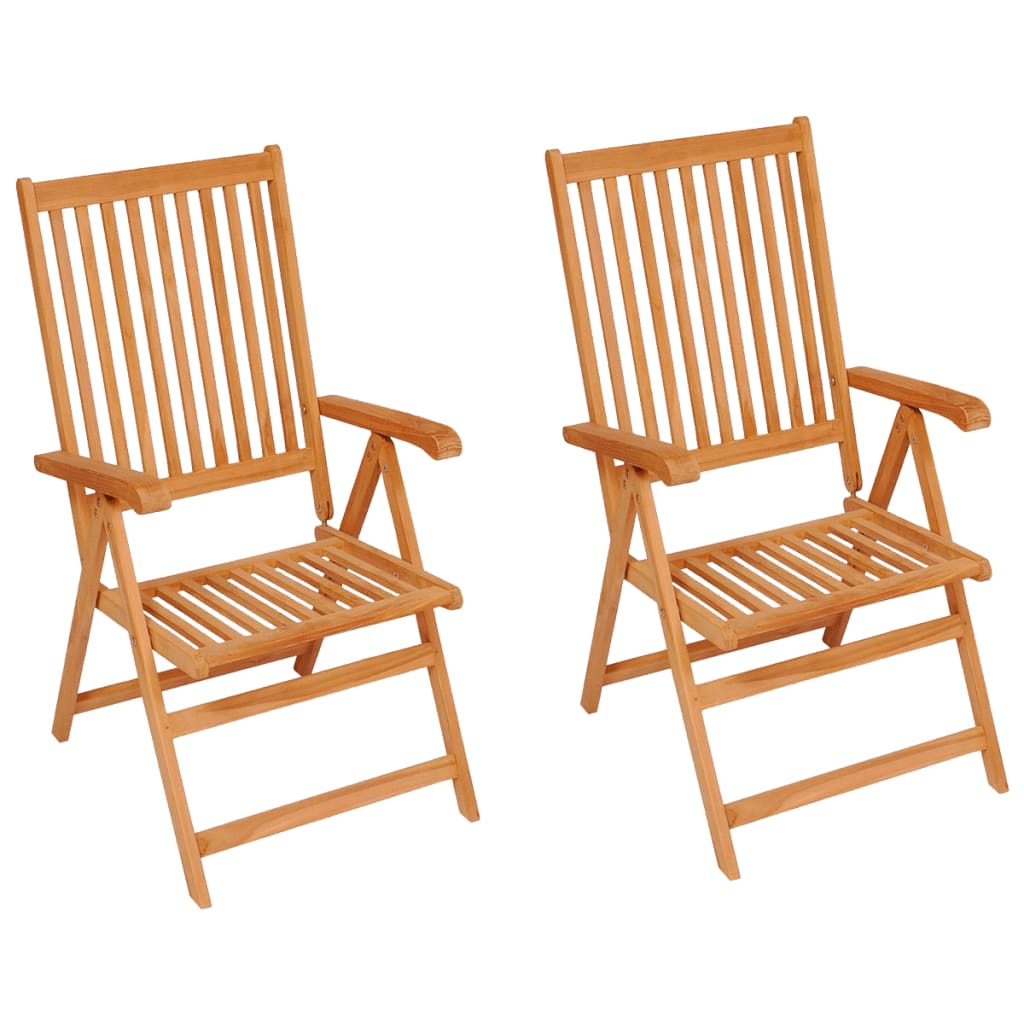 vidaXL Gartenstühle 2 Stk. mit Anthrazit Kissen Massivholz Teak