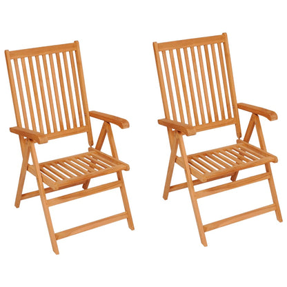 vidaXL Gartenstühle 2 Stk. mit Anthrazit Kissen Massivholz Teak