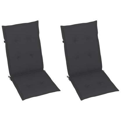 vidaXL Gartenstühle 2 Stk. mit Anthrazit Kissen Massivholz Teak
