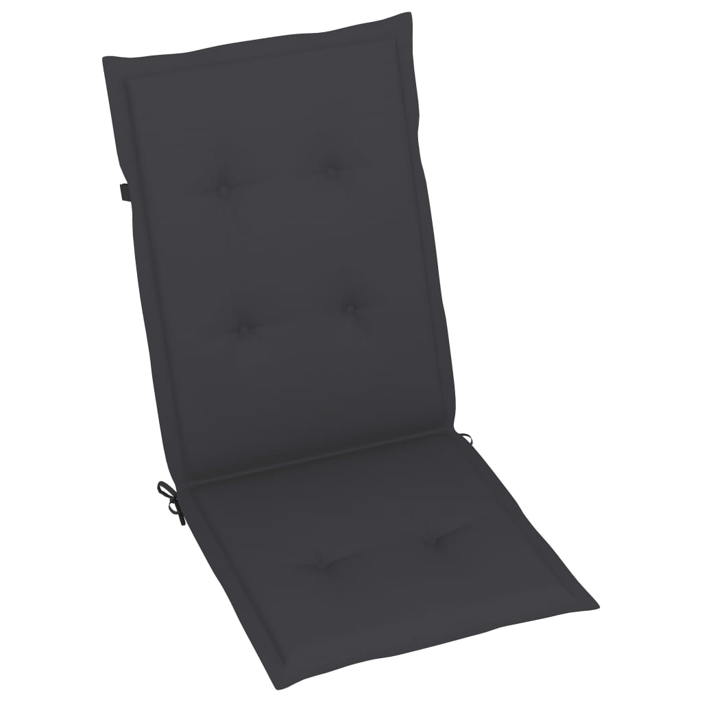 vidaXL Gartenstühle 2 Stk. mit Anthrazit Kissen Massivholz Teak