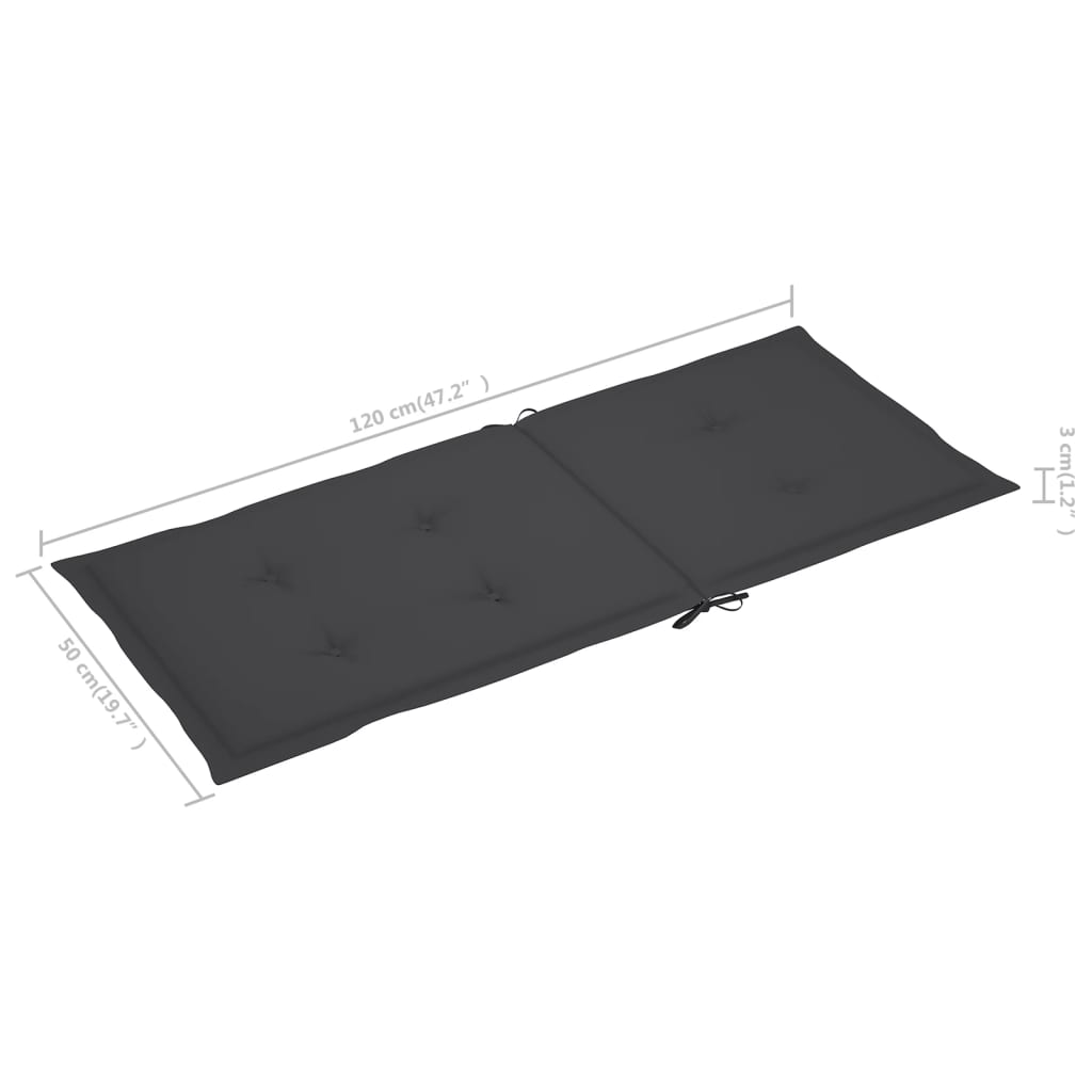 vidaXL Gartenstühle 2 Stk. mit Anthrazit Kissen Massivholz Teak