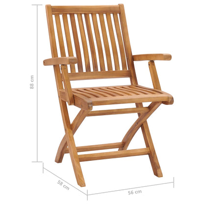 vidaXL Gartenstühle 2 Stk. mit Grünen Kissen Massivholz Teak