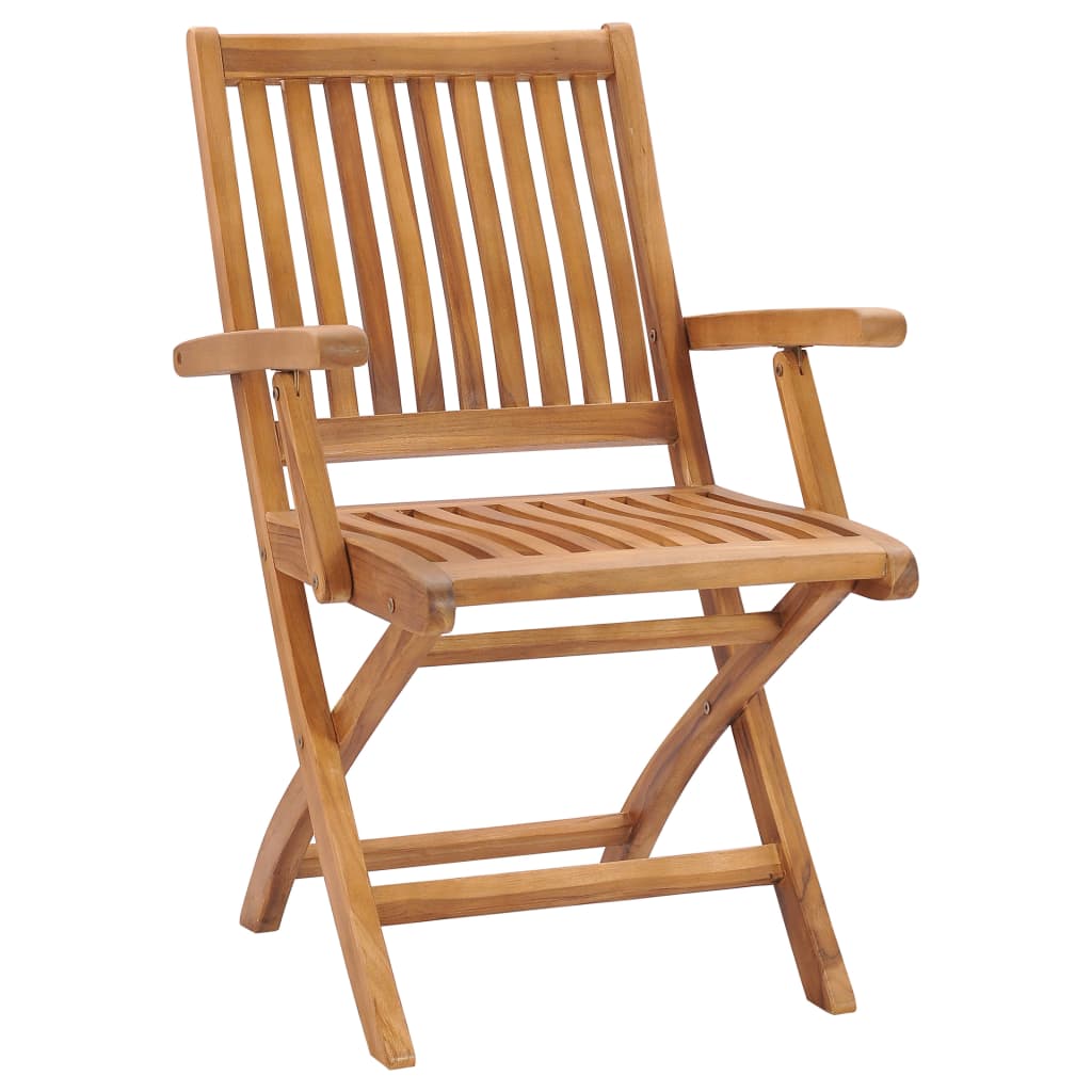 vidaXL Gartenstühle 2 Stk. mit Grünen Kissen Massivholz Teak