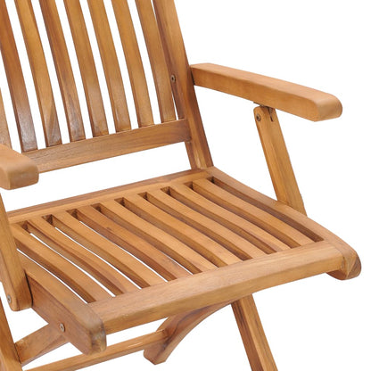 vidaXL Gartenstühle 2 Stk. mit Grünen Kissen Massivholz Teak