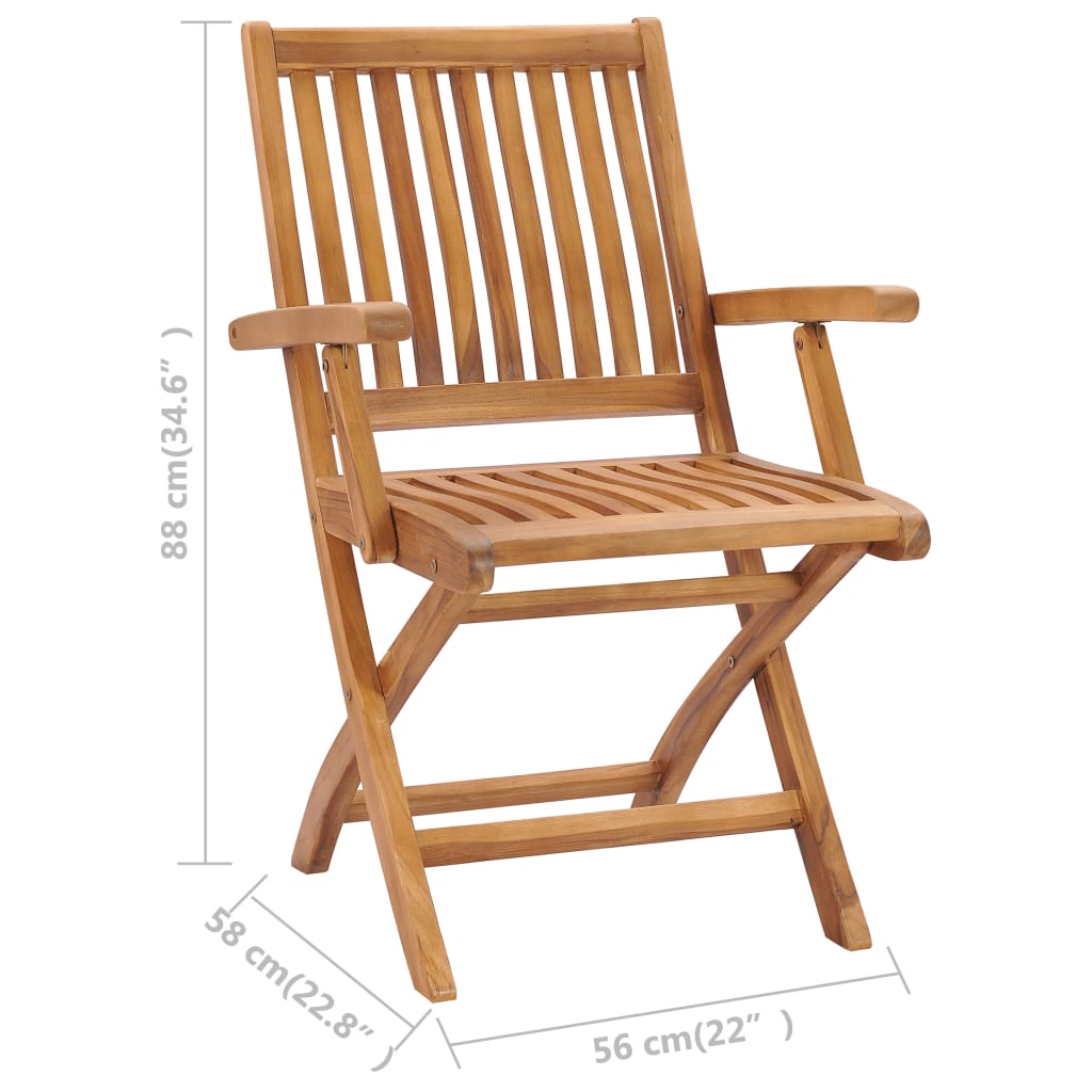vidaXL Gartenstühle 2 Stk. mit Weinroten Kissen Massivholz Teak