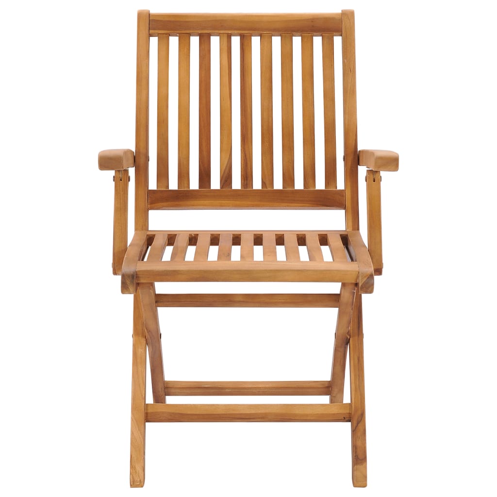 vidaXL Gartenstühle 2 Stk. mit Weinroten Kissen Massivholz Teak
