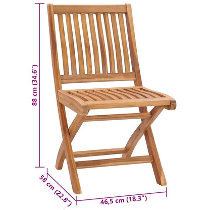 vidaXL Gartenstühle 2 Stk. mit Grauen Kissen Teak Massivholz