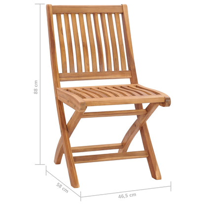 vidaXL Gartenstühle 2 Stk. mit Roten Kissen Massivholz Teak