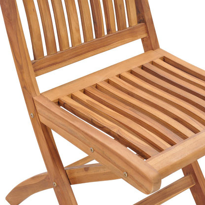 vidaXL Gartenstühle 2 Stk. mit Roten Kissen Massivholz Teak