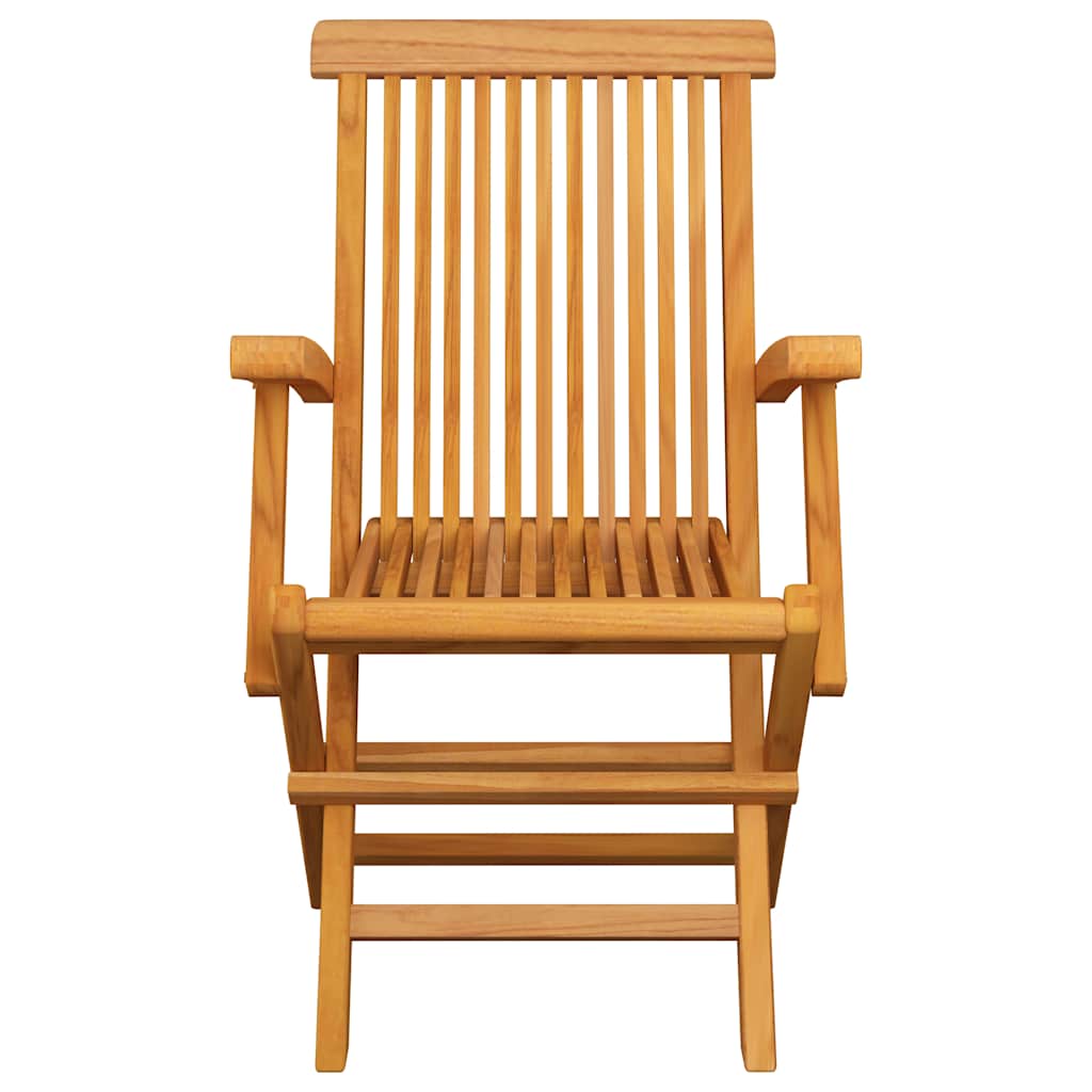 vidaXL Gartenstühle mit Grauen Kissen 2 Stk. Massivholz Teak