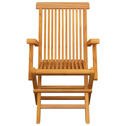 vidaXL Gartenstühle mit Grauen Kissen 2 Stk. Massivholz Teak